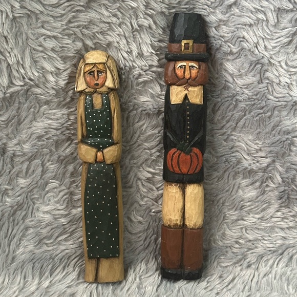 Set of 3, Pilgrim figurines, Harvest/ Thanksgiving decorations, Jim Shore & Lori - Picture 6 of 9